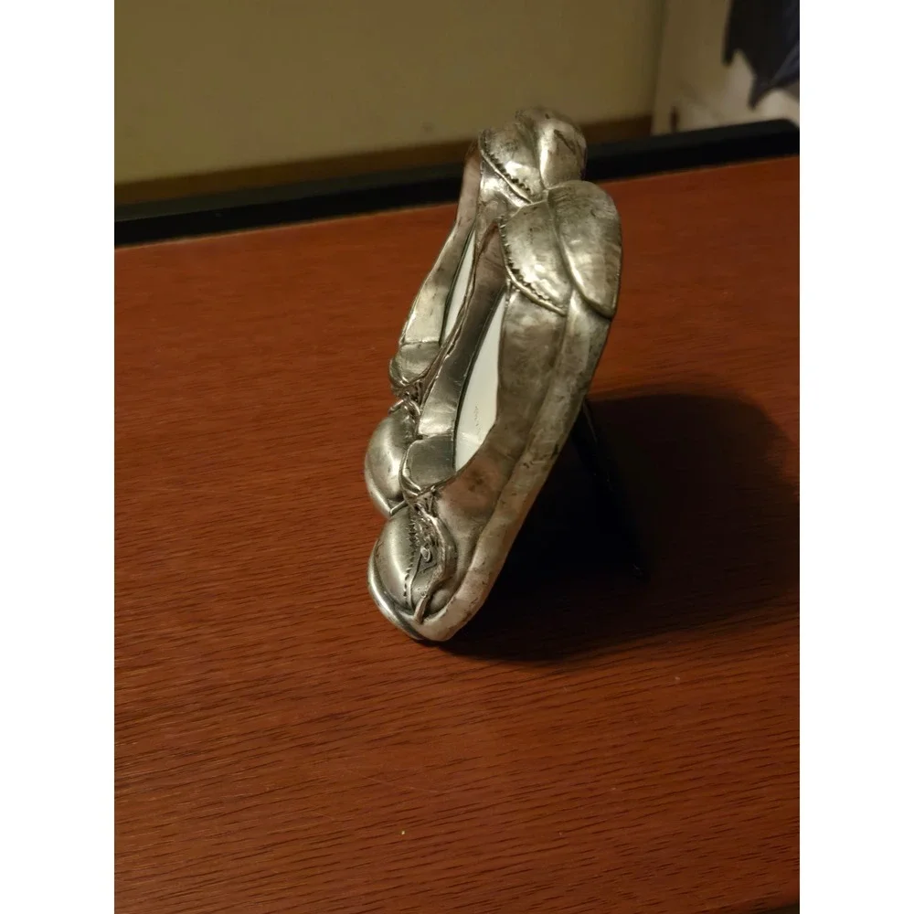Ashleigh‎ Manor Silver Baby Shoes Double Picture Frame 1.5x2 Miniature Keepsake